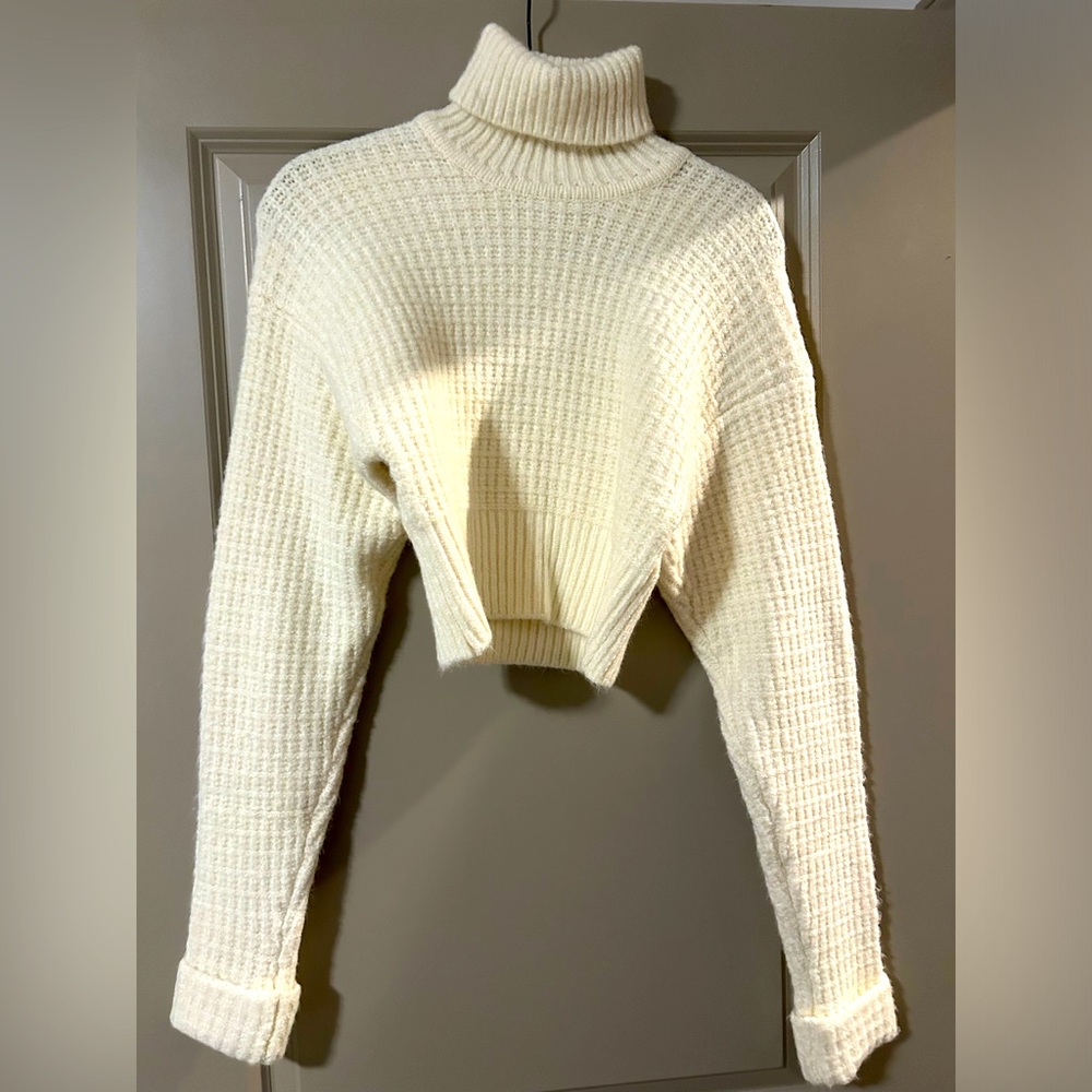 For Love and Lemons Cream Turtleneck Sweater